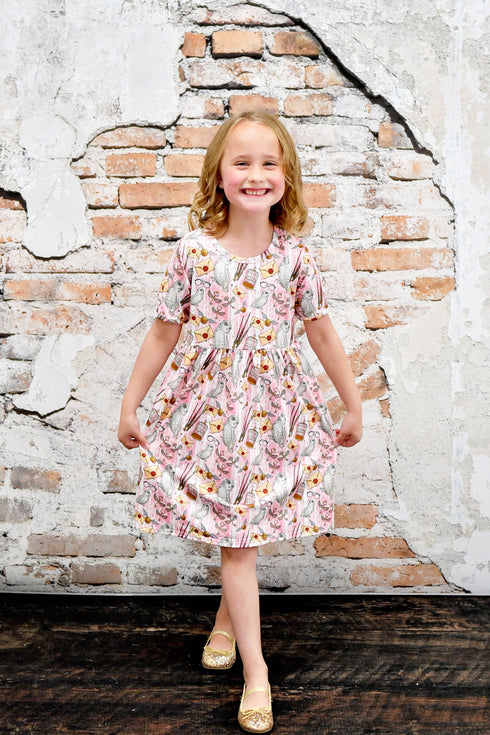 wizard-world-short-sleeve-milk-silk-dress Great Lakes kids - Sophia's Style-1